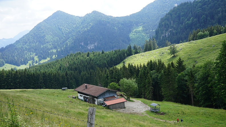 Die idyllisch gelegene Weißenalm (1008 m)