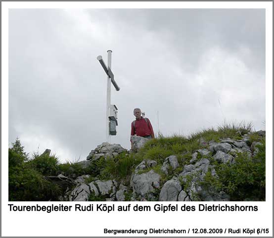 Rudi Köpl auf dem Gipfel des Dietrichshorns